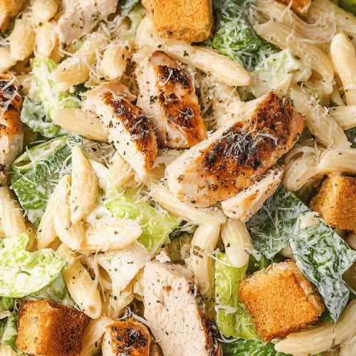 Easy Chicken Caesar Pasta Salad Recipe