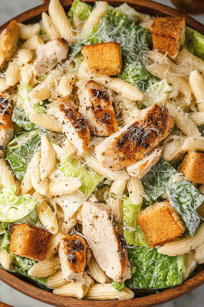 Easy Chicken Caesar Pasta Salad Recipe
