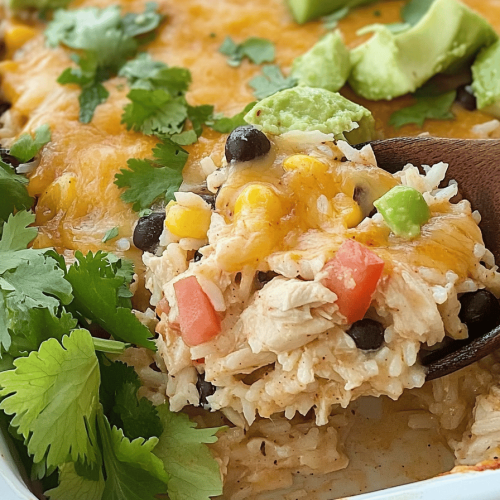 Easy Chicken Enchilada Rice Casserole Recipe