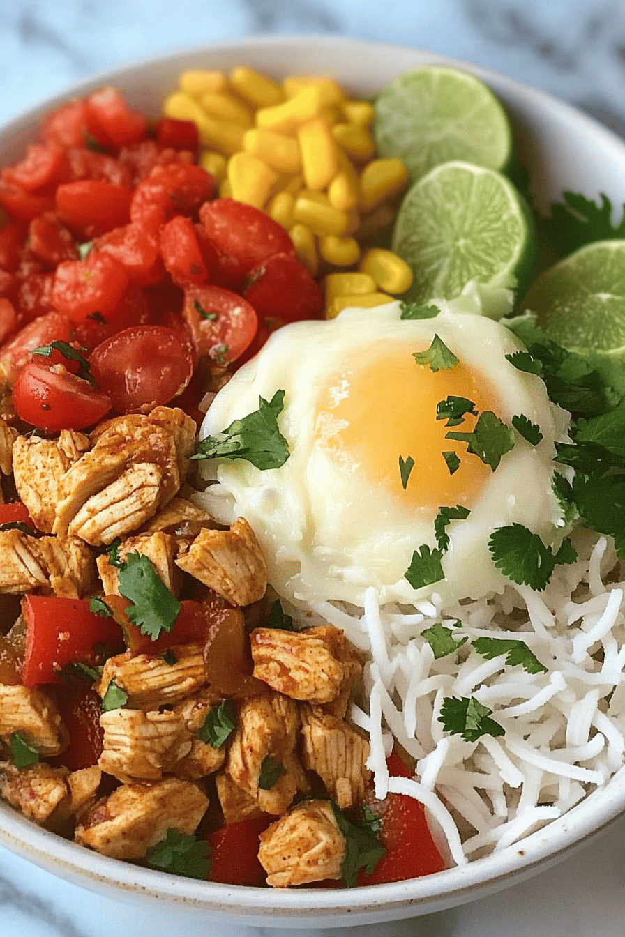 Easy Chicken Fajita Burrito Bowls Final Dish Presentation