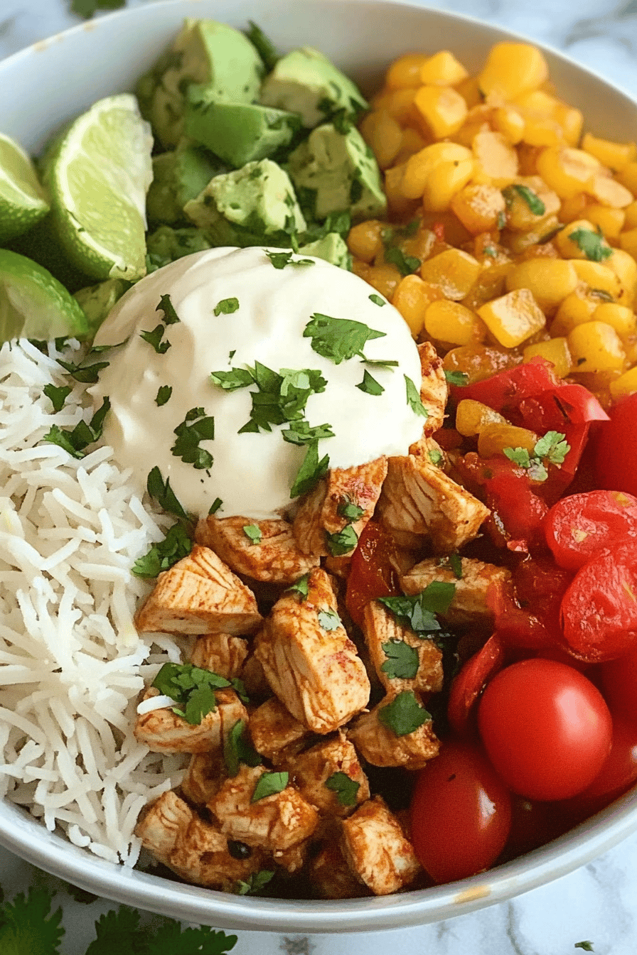 Easy Chicken Fajita Burrito Bowls ingredients