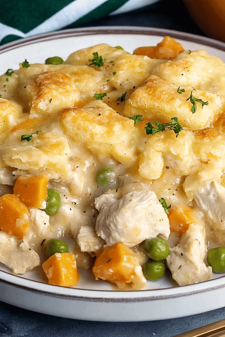 Easy Chicken Pot Pie Casserole Recipe Final Dish Presentation