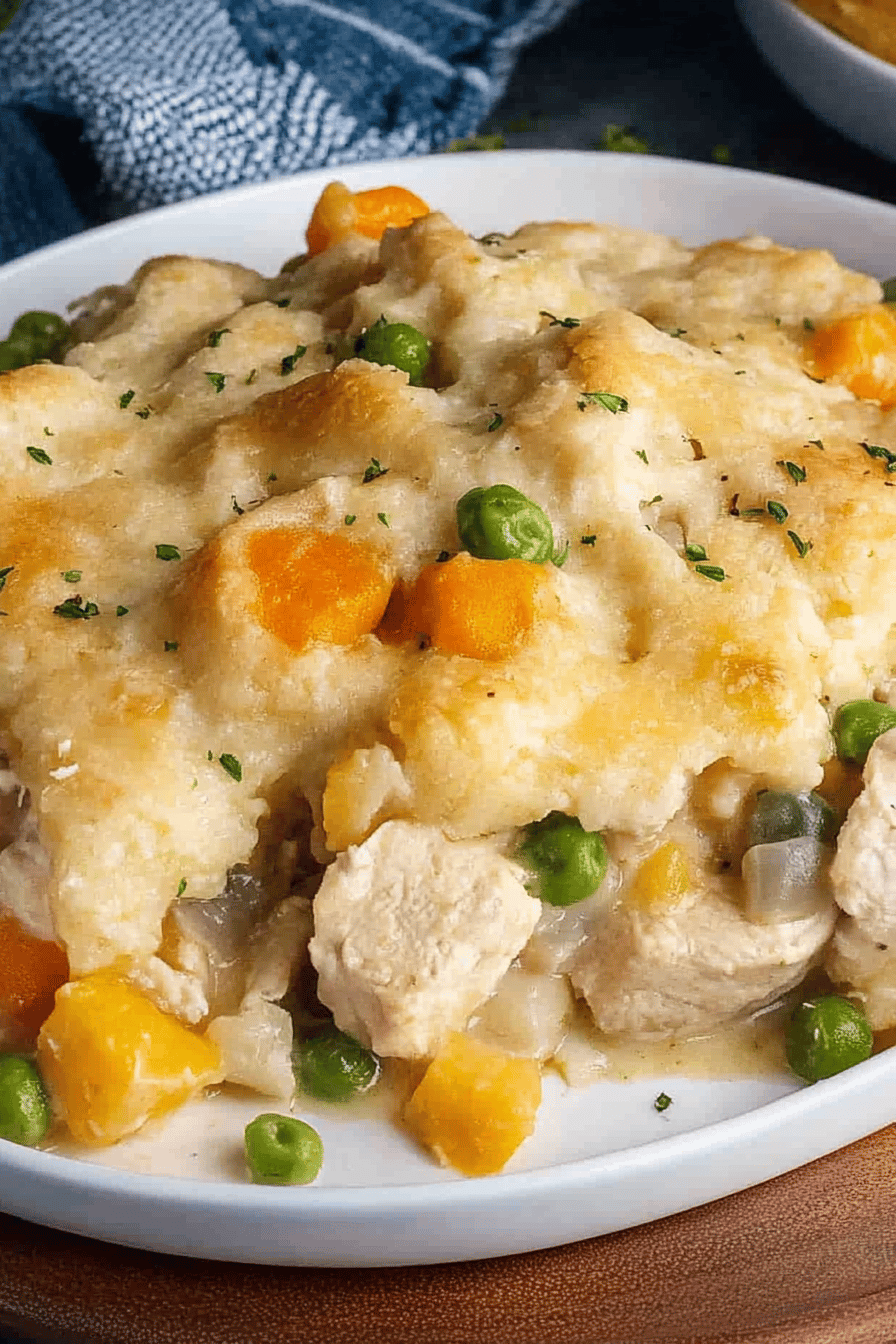 Easy Chicken Pot Pie Casserole Recipe Final Dish Presentation