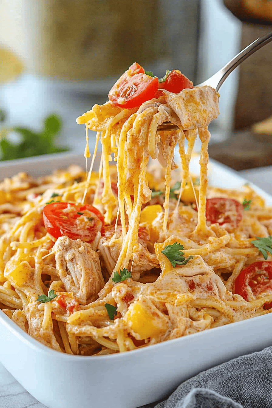 Easy Chicken Queso Spaghetti Recipe ingredients
