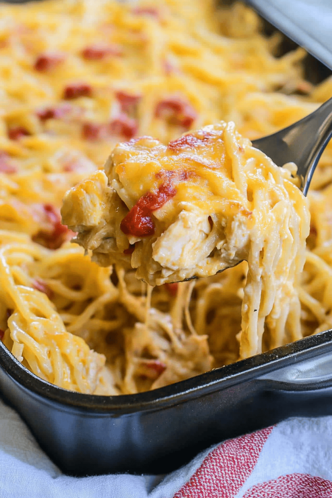 Easy Chicken Spaghetti with Rotel Recipe