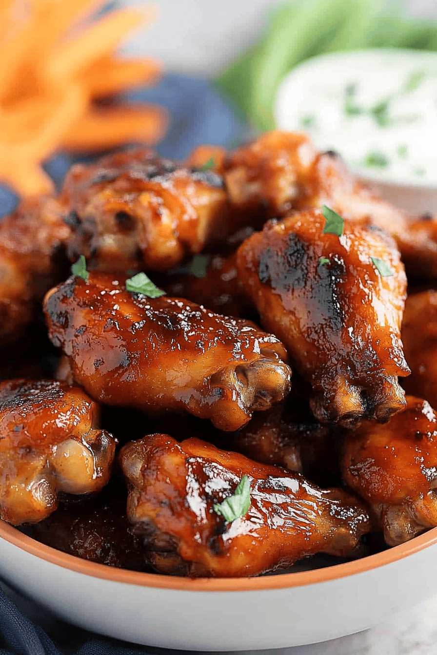 Easy Chicken Wings with Blue Cheese Dip Recipe Final Dish Presentation