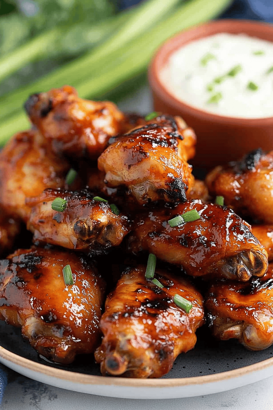 Easy Chicken Wings with Blue Cheese Dip Recipe Final Dish Presentation