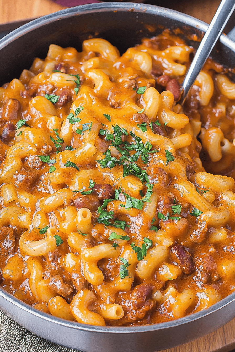 Easy Chili Mac Recipe Final Dish Presentation