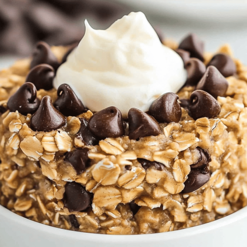 Easy Chocolate Chip Cookie Baked Oatmeal Recipe