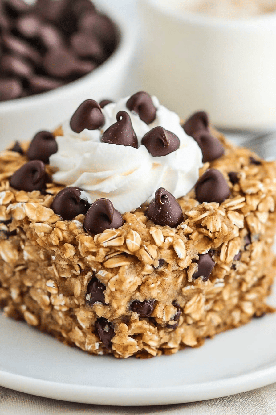 Easy Chocolate Chip Cookie Baked Oatmeal Recipe ingredients