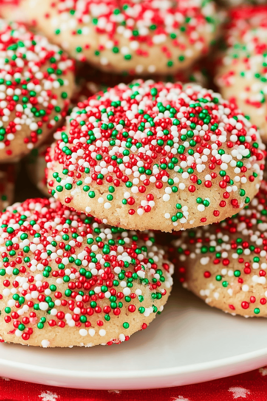 Easy Christmas Sprinkle Cookies Recipe Final Dish Presentation