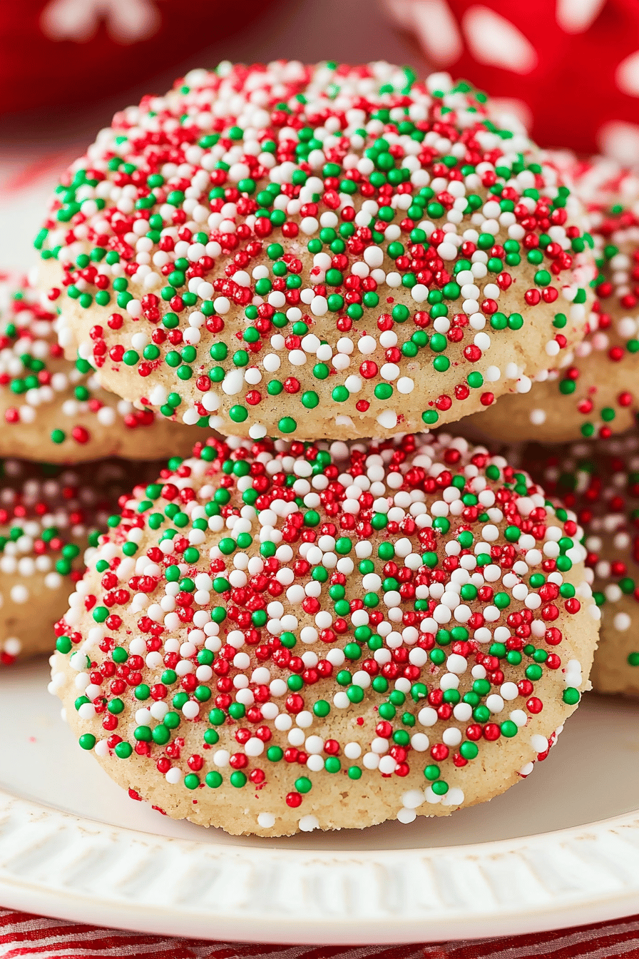 Easy Christmas Sprinkle Cookies Recipe Final Dish Presentation