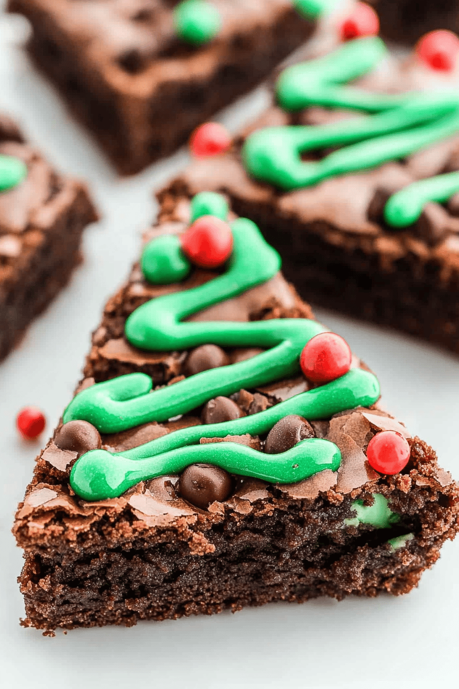 Easy Christmas Tree Brownies Recipe
