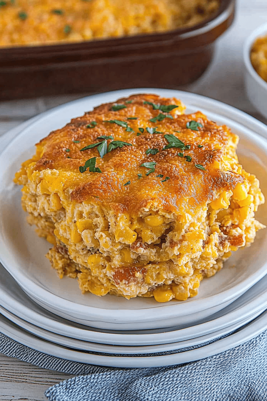 Easy Corn Casserole Recipe Final Dish Presentation