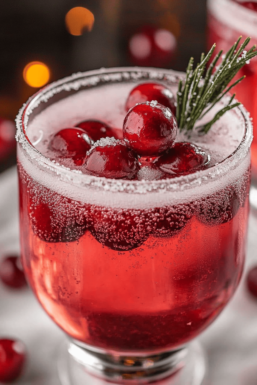 Easy Cranberry Cider Sparkling Punch Recipe Final Dish Presentation