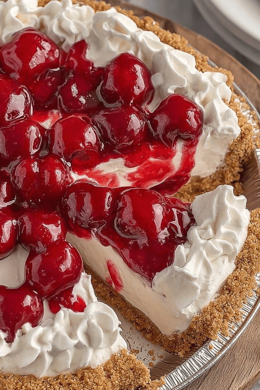 Easy Cream Cheese Cherry Pie Recipe Final Dish Presentation