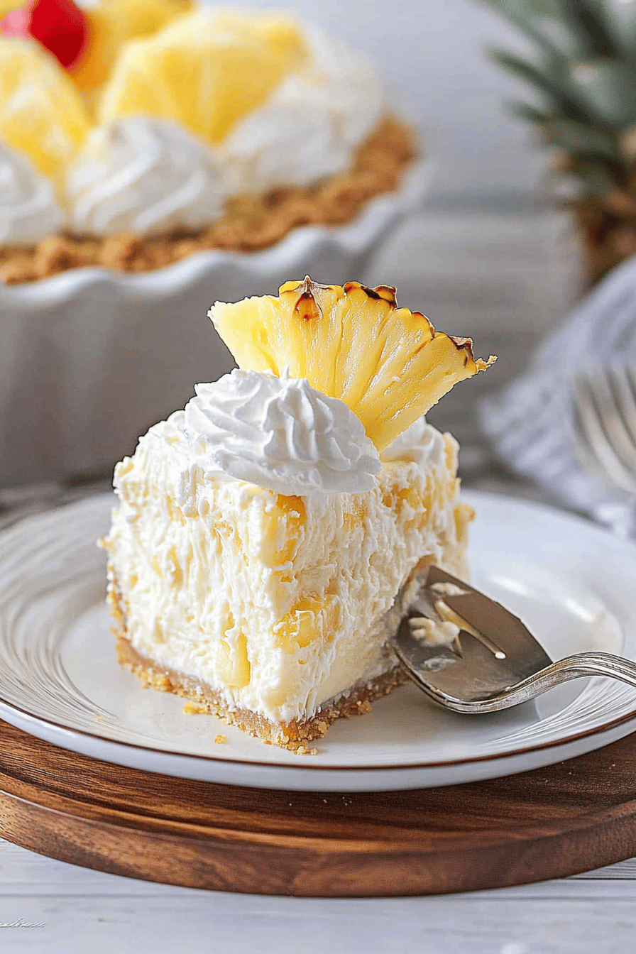 Easy Cream Cheese Pineapple Pie Recipe Final Dish Presentation