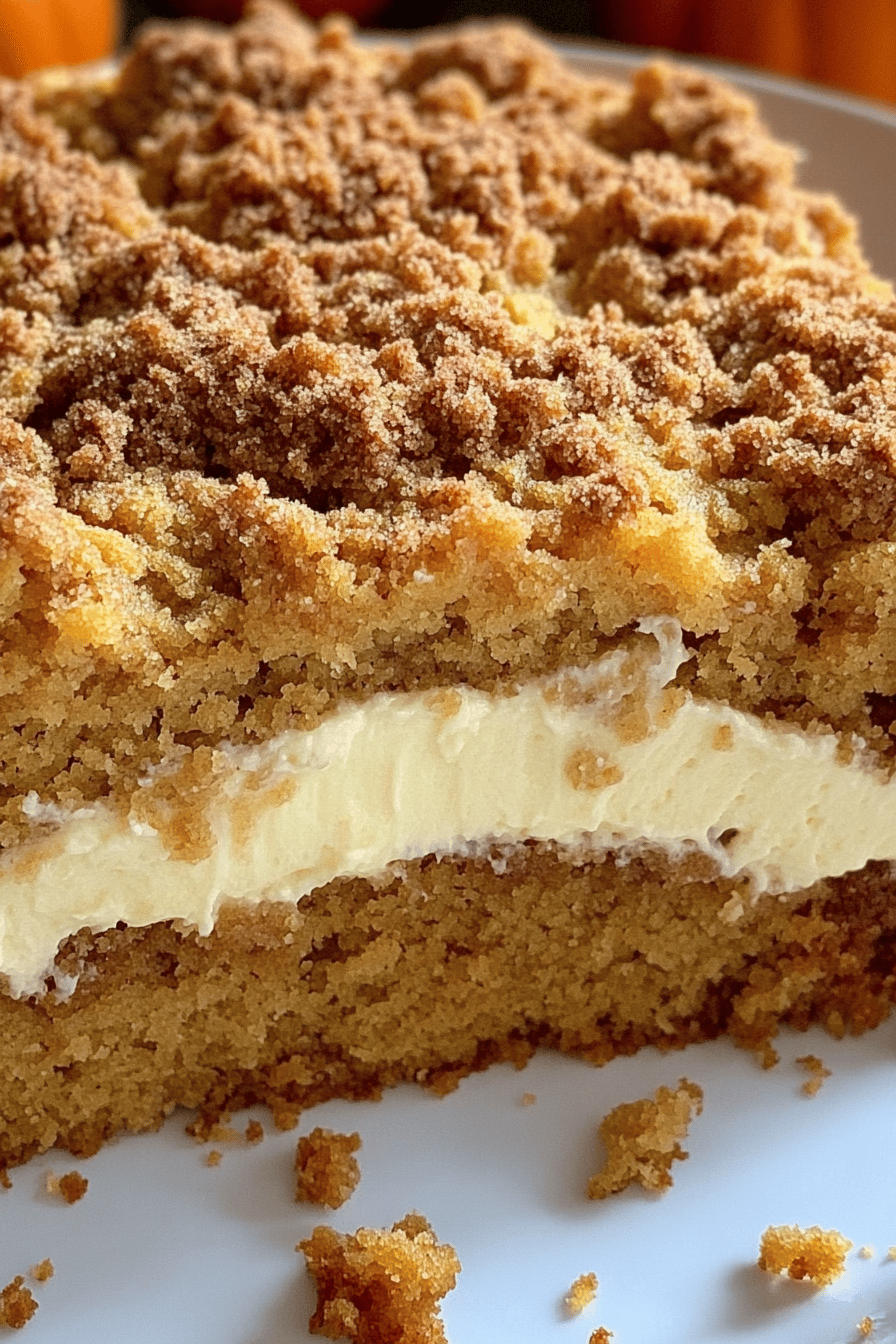 Easy Cream Cheese Pumpkin Coffee Cake Final Dish Presentation