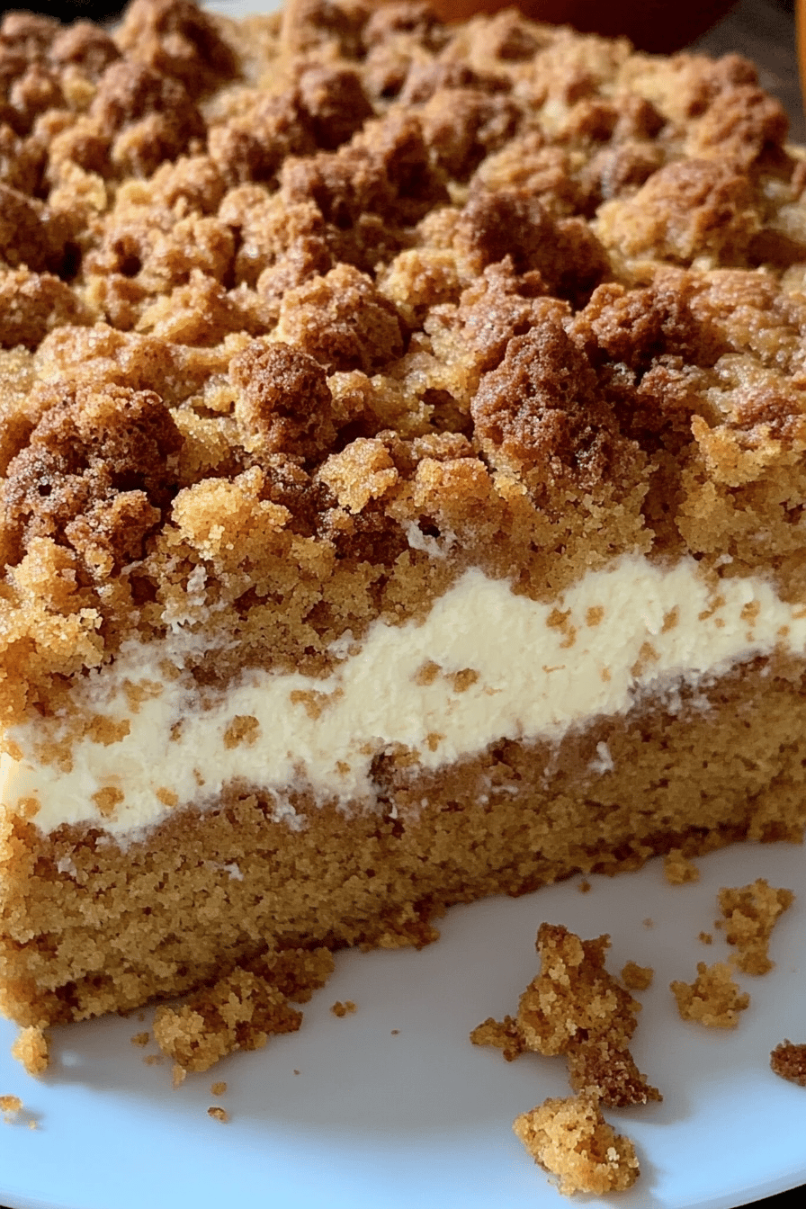 Easy Cream Cheese Pumpkin Coffee Cake Final Dish Presentation