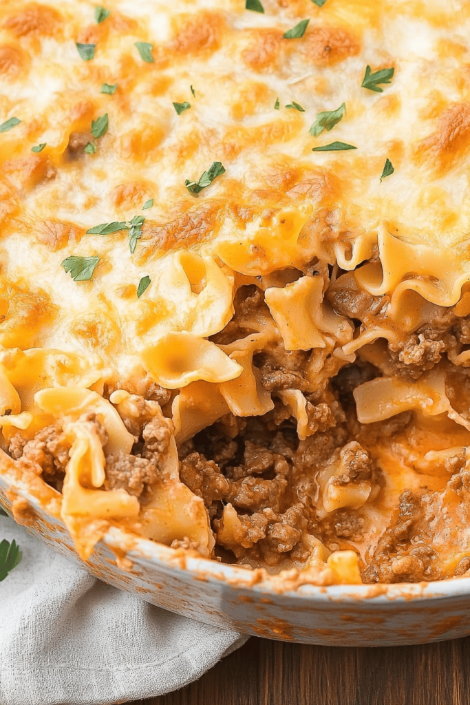 Easy Creamy Beef Noodle Bake Recipe