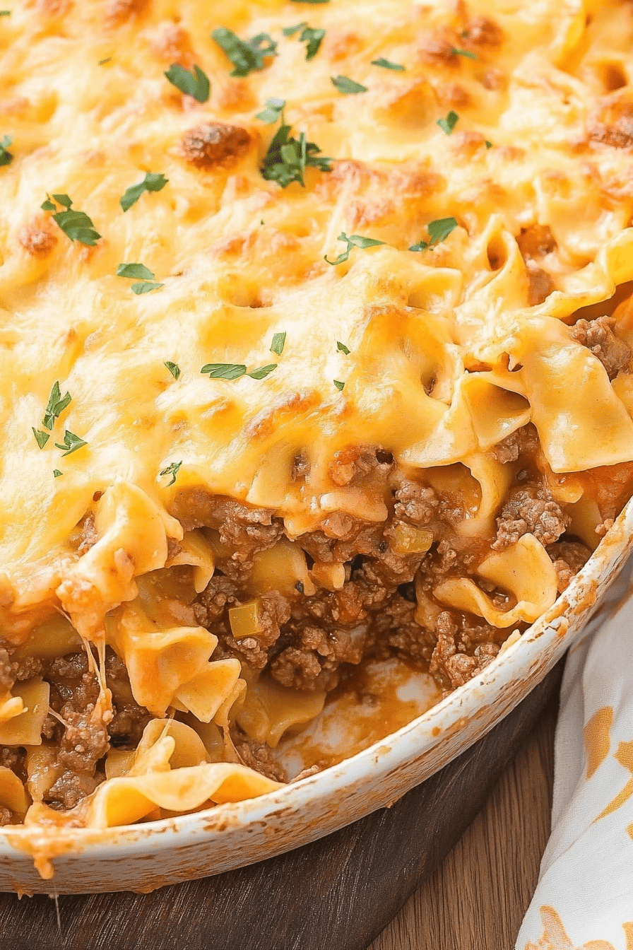 Easy Creamy Beef Noodle Bake Recipe Final Dish Presentation