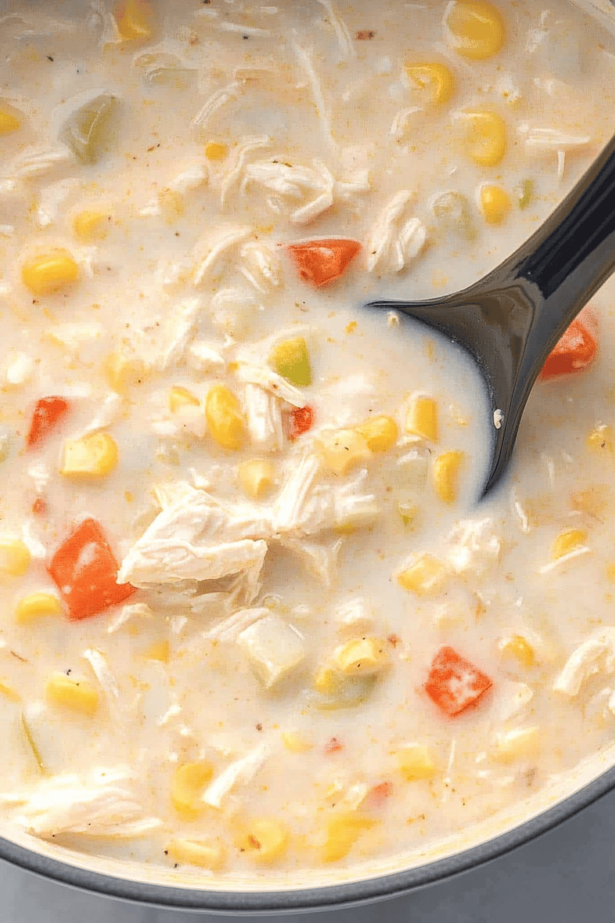 Easy Creamy Corn Chicken Chowder Recipe Final Dish Presentation