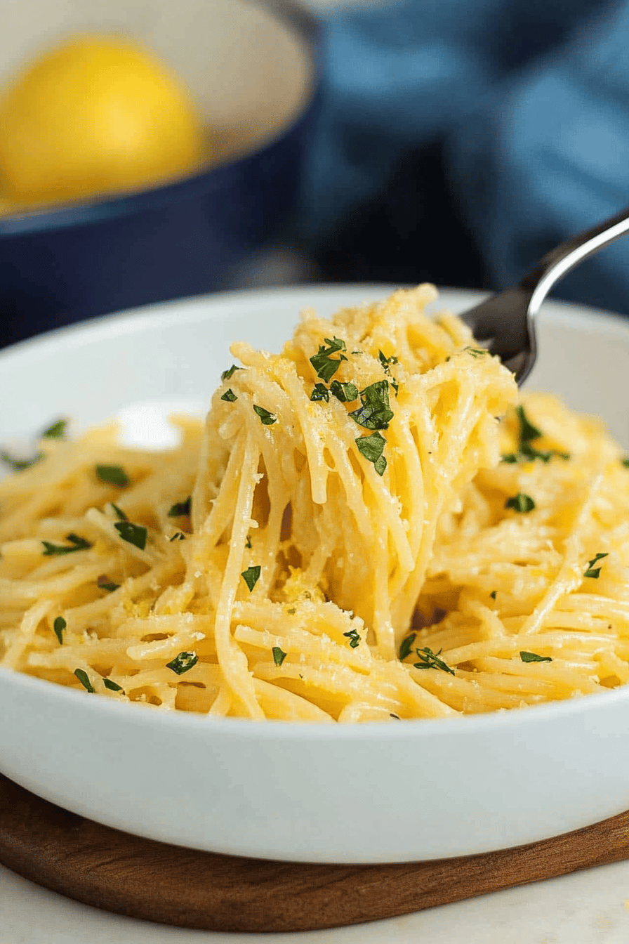 Easy Creamy Lemon Pasta Recipe Final Dish Presentation