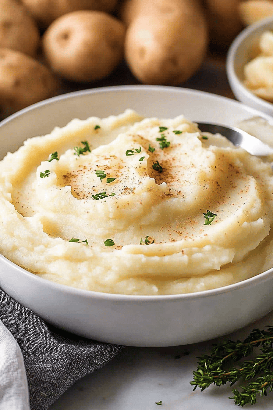 Easy Creamy Mashed Potatoes Recipe Final Dish Presentation