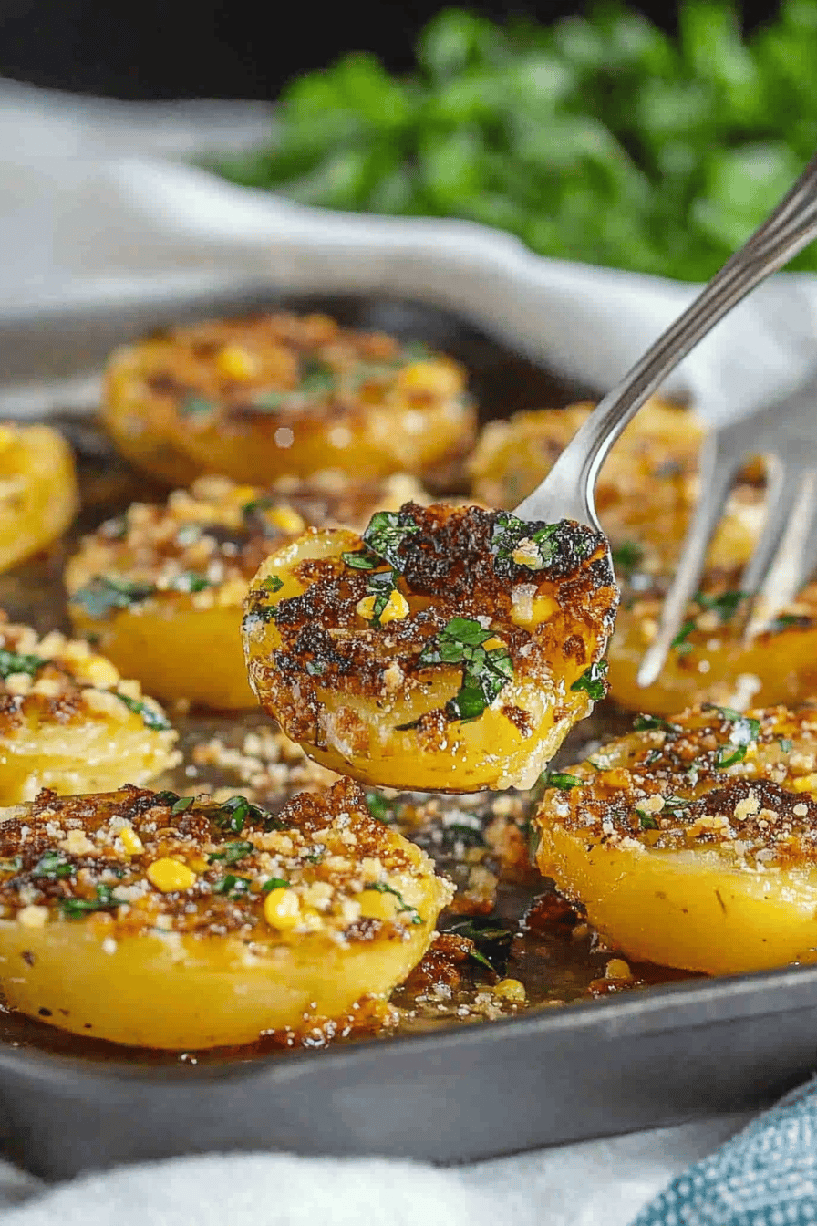 Easy Crispy Smashed Potatoes Recipe Final Dish Presentation