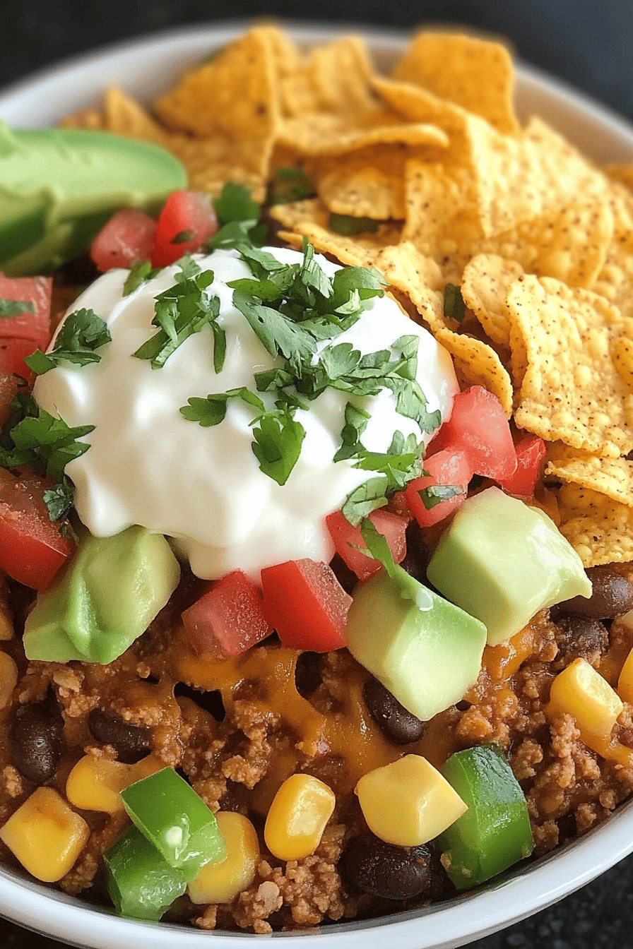 Easy Crock-Pot Fritos Taco Bowls Final Dish Presentation