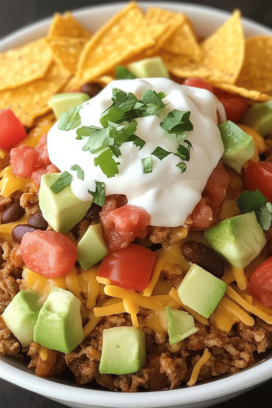 Easy Crock-Pot Fritos Taco Bowls Final Dish Presentation