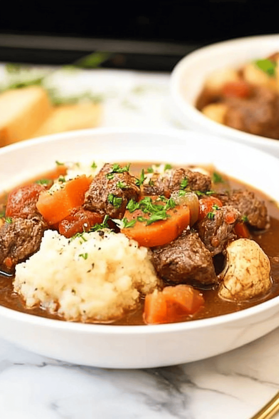 Easy Crockpot Beef Stew Recipe Final Dish Presentation