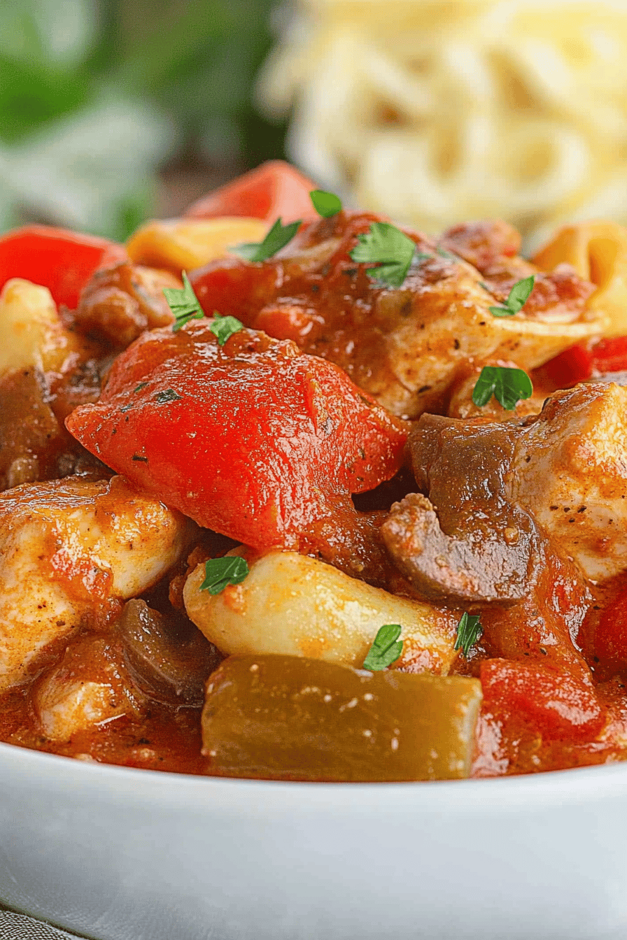 Easy Crockpot Chicken Cacciatore Recipe ingredients