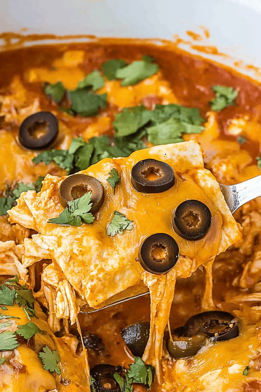 Easy Crockpot Chicken Enchilada Casserole ingredients