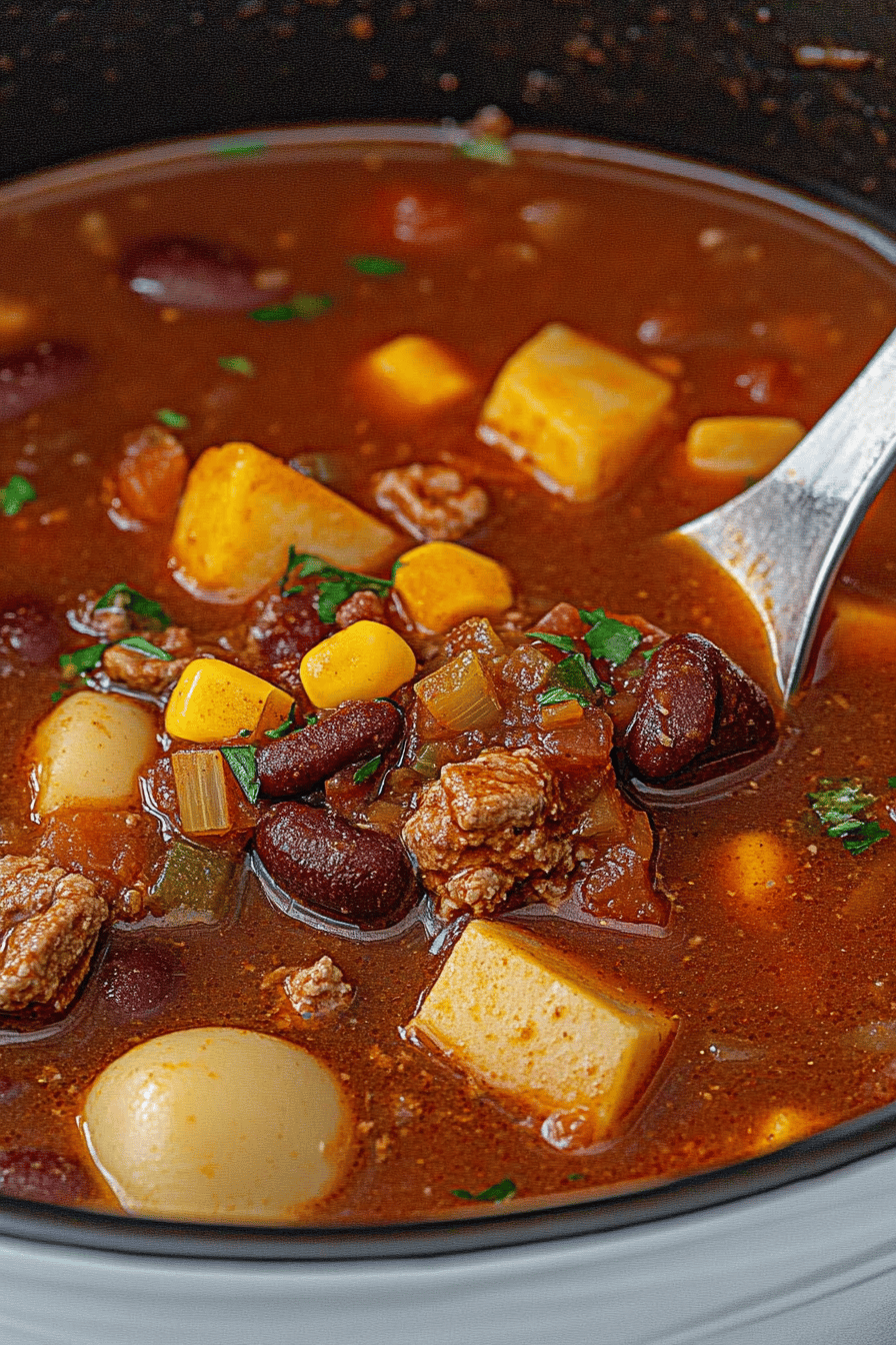 Easy Crockpot Cowboy Stew Recipe Final Dish Presentation