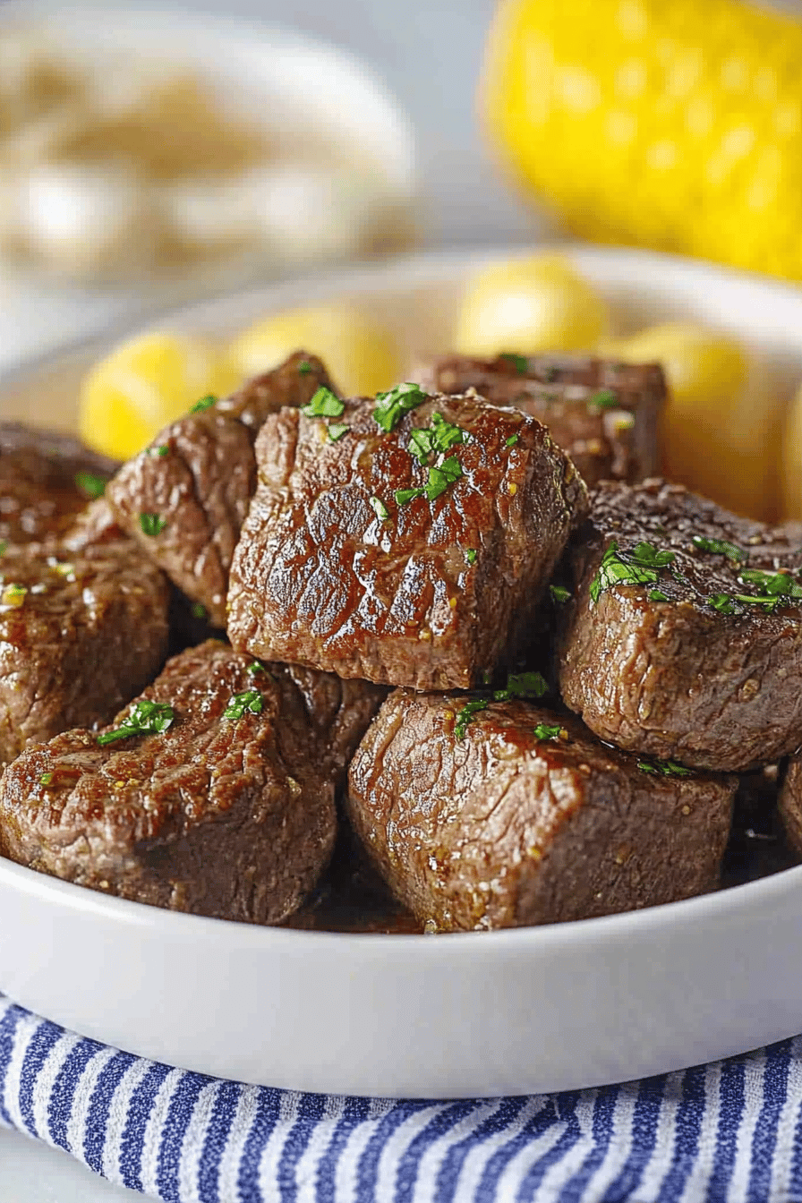 Easy Crockpot Garlic Butter Steak Bites Recipe ingredients
