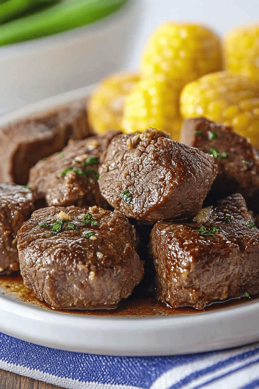 Easy Crockpot Garlic Butter Steak Bites Recipe