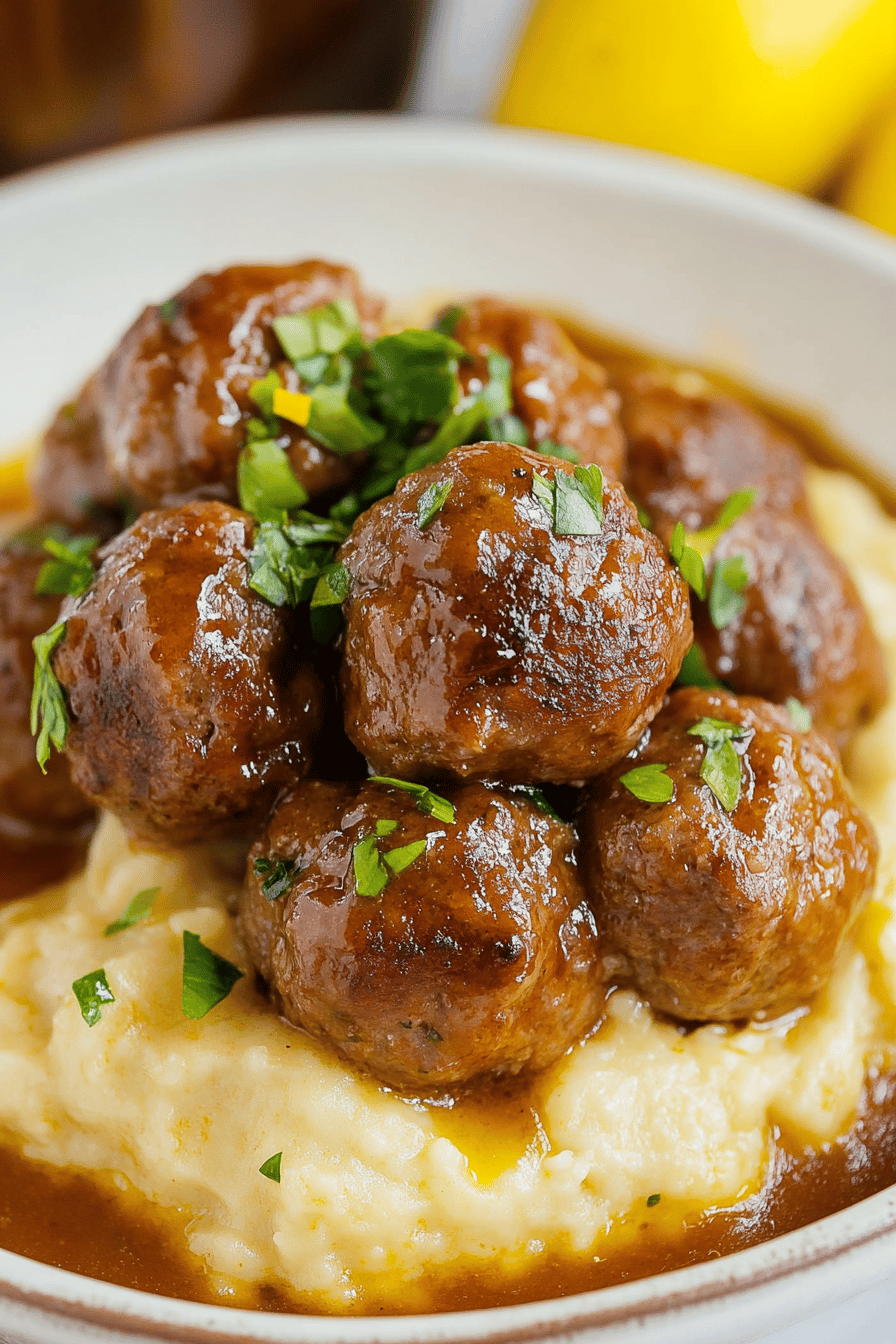 Easy Crockpot Mississippi Meatballs Recipe Final Dish Presentation