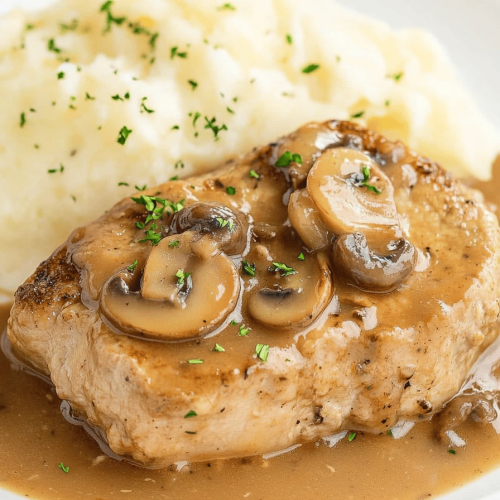 Easy Crockpot Mushroom Pork Chops