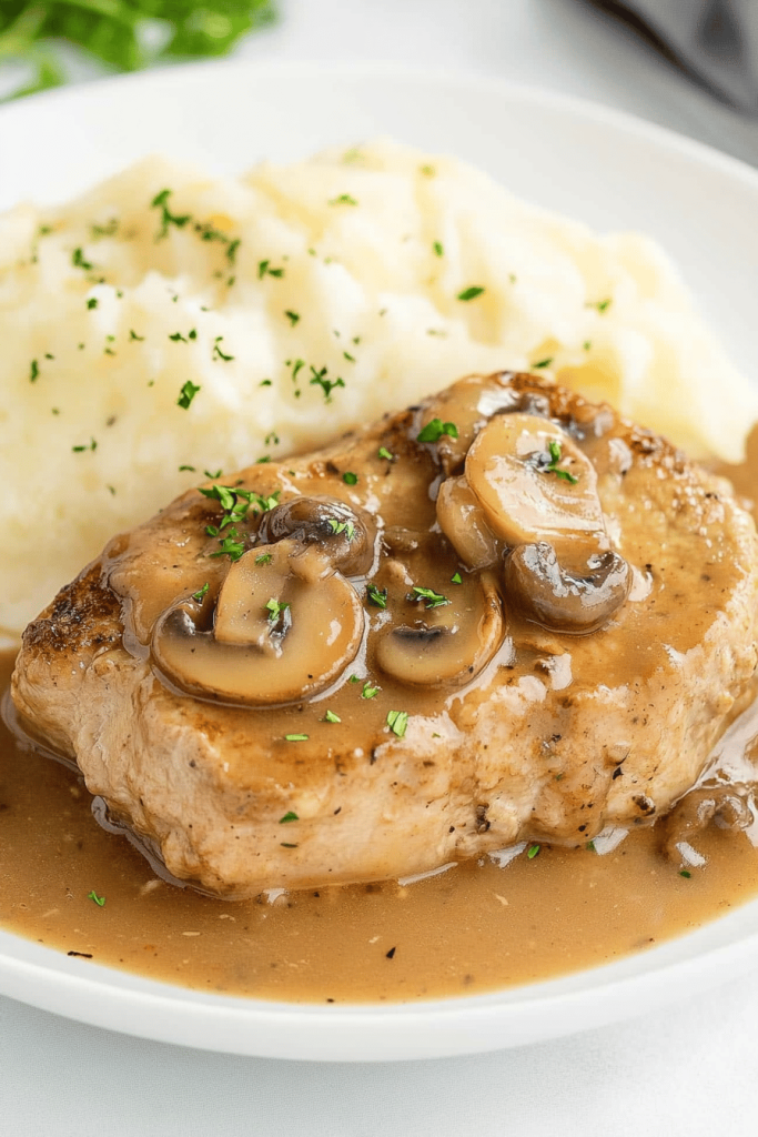 Easy Crockpot Mushroom Pork Chops