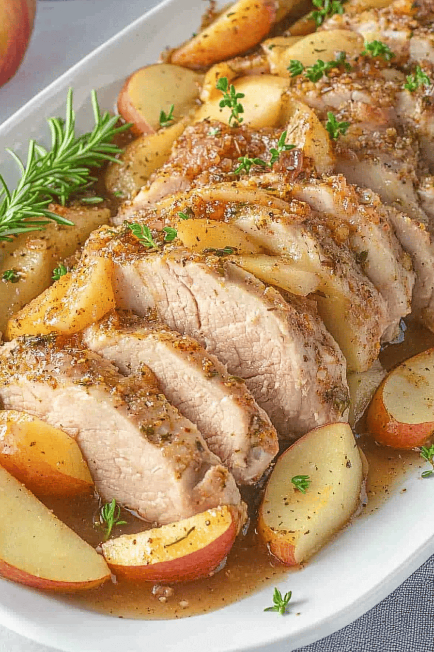 Easy Crockpot Pork Loin with Apples ingredients