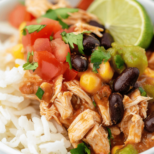 Easy Crockpot Southwest Chicken Burrito Bowls Recipe