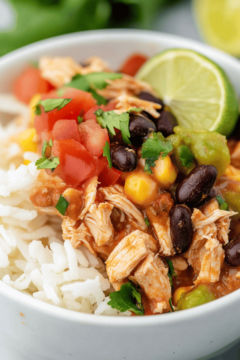 Easy Crockpot Southwest Chicken Burrito Bowls Recipe