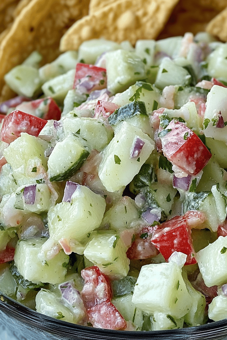 Easy Cucumber Salsa Recipe Final Dish Presentation