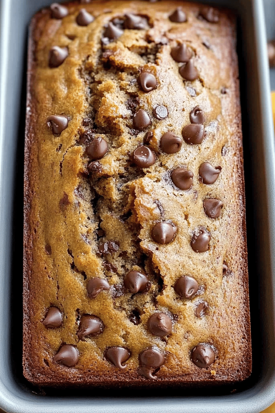 Easy & Delicious Peanut Butter Chocolate Chip Banana Bread Recipe Final Dish Presentation