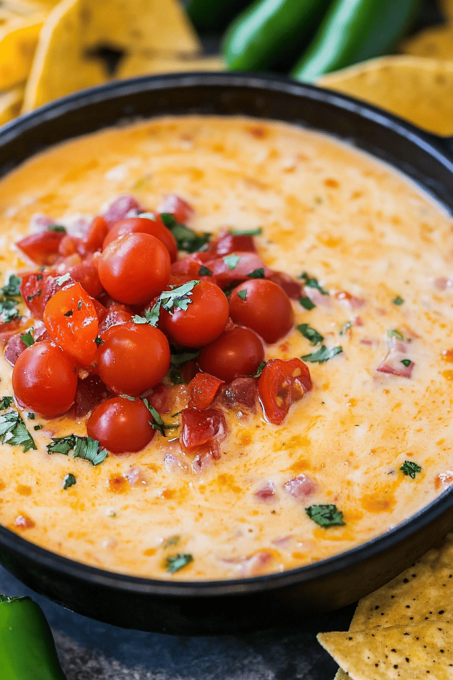 Easy & Delicious Queso Dip Recipe Final Dish Presentation