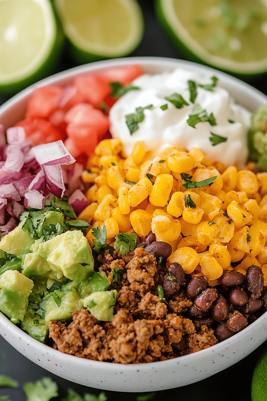 Easy & Delicious Taco Bowls Recipe Final Dish Presentation