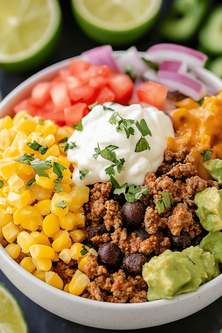 Easy & Delicious Taco Bowls Recipe Final Dish Presentation
