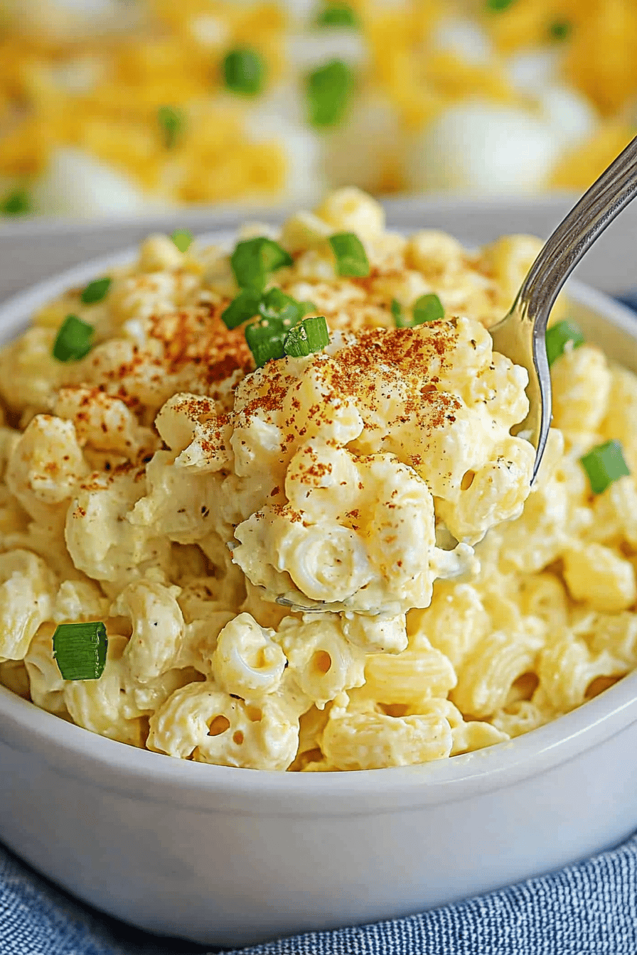 Easy Deviled Egg Pasta Salad Recipe Final Dish Presentation