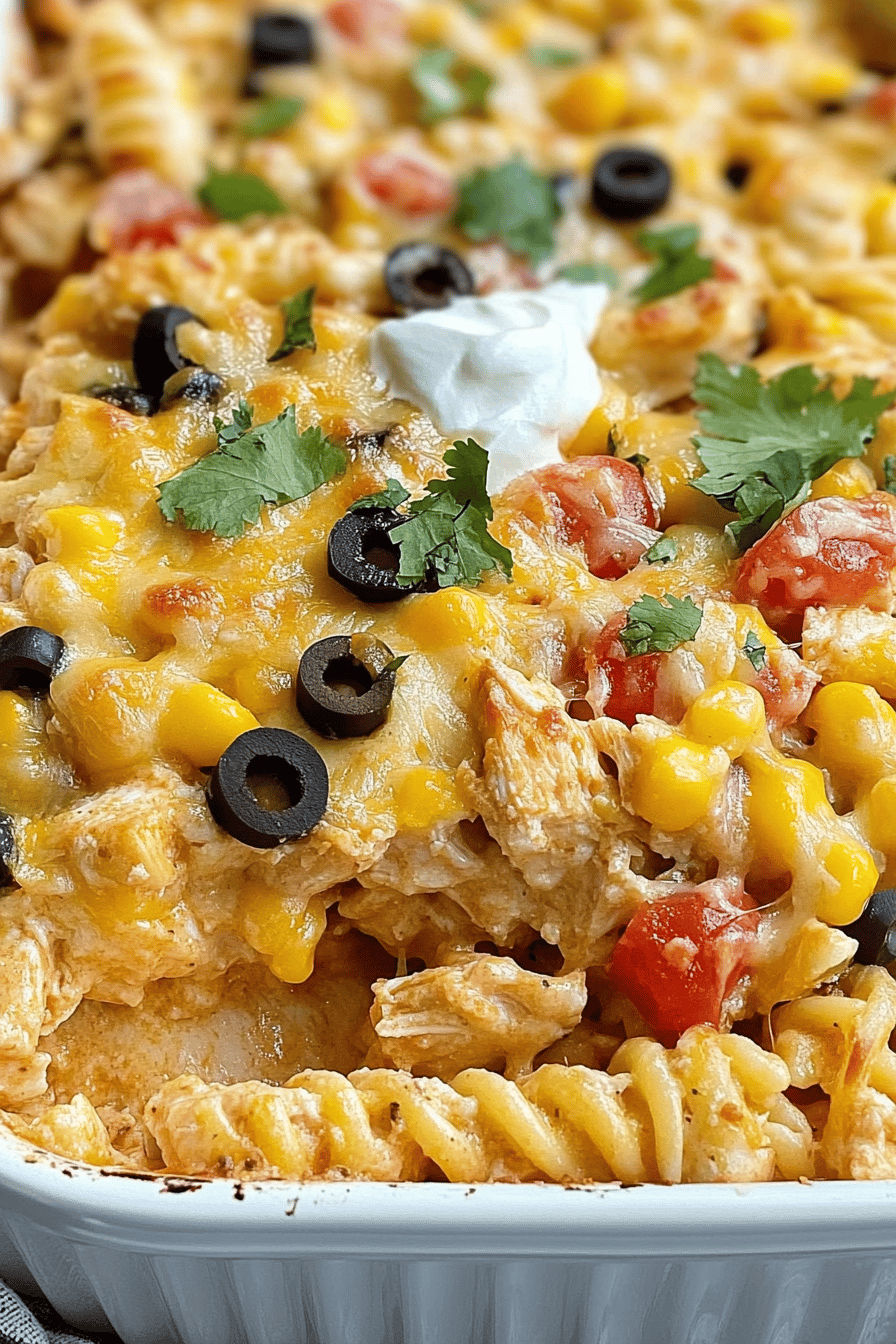 Easy Fiesta Chicken Casserole Recipe Final Dish Presentation